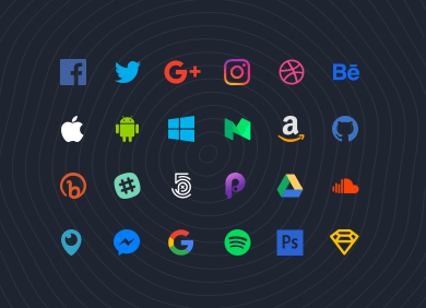 70 Flat Social Icons for Sketch