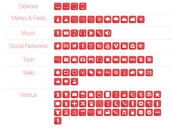 100 Red Icons