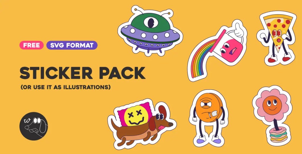 Free Sticker Pack Illustrations