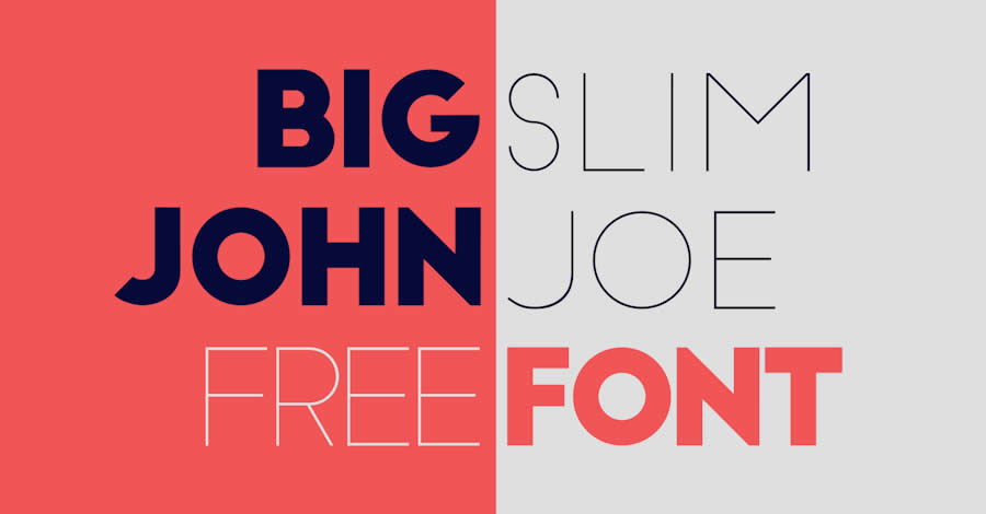 Sans Serif Kostenlose Schriftarten für Designer Kreative Big John Slim Joe Sans Serif