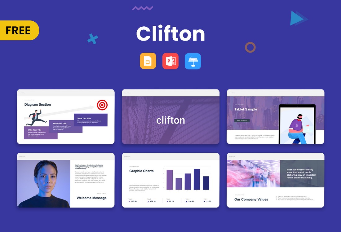 Clifton Kostenloses Business- & Agentur Keynote Template