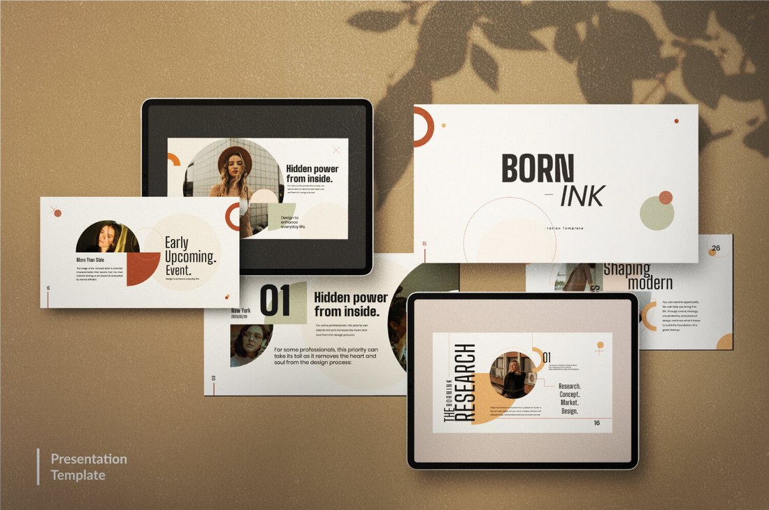 Born-Ink - Kostenloses kreatives Keynote Template