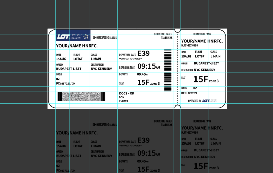 Bearbeitbare Boarding Pass Vorlage (Vector)