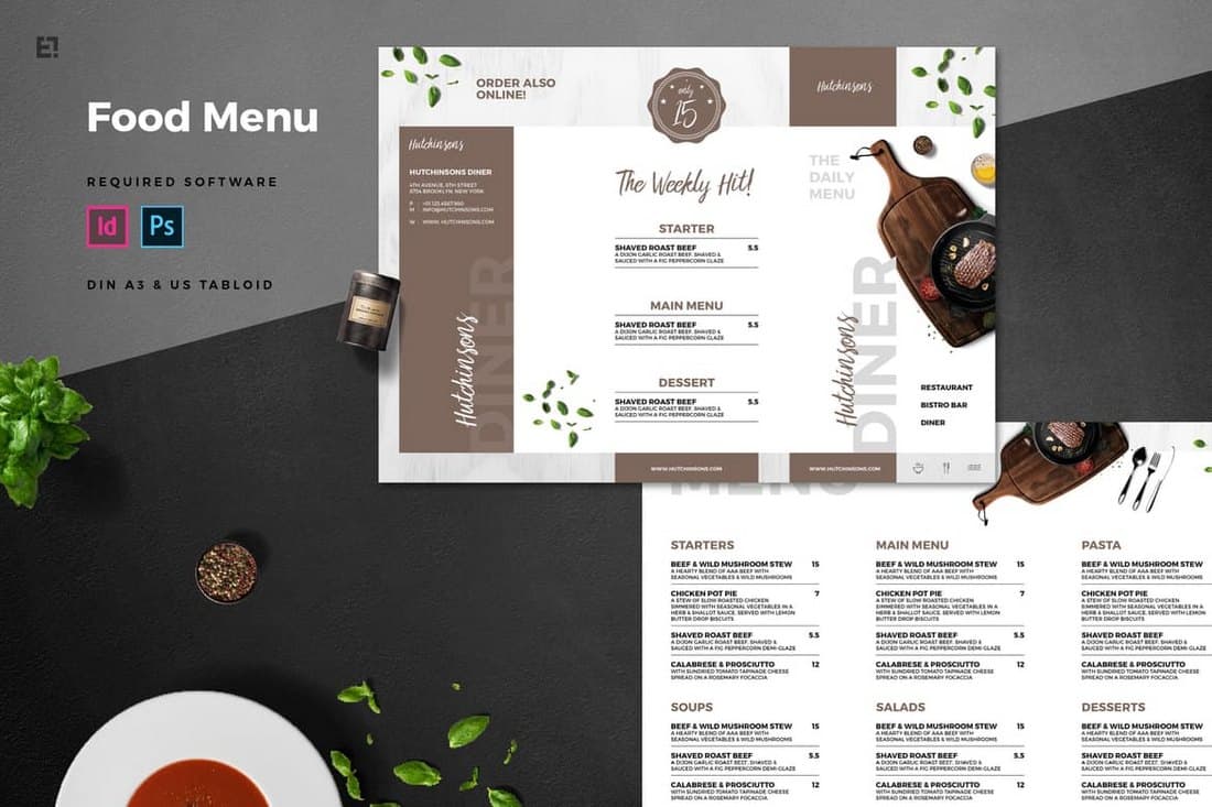 Trifold Restaurant Menu Template