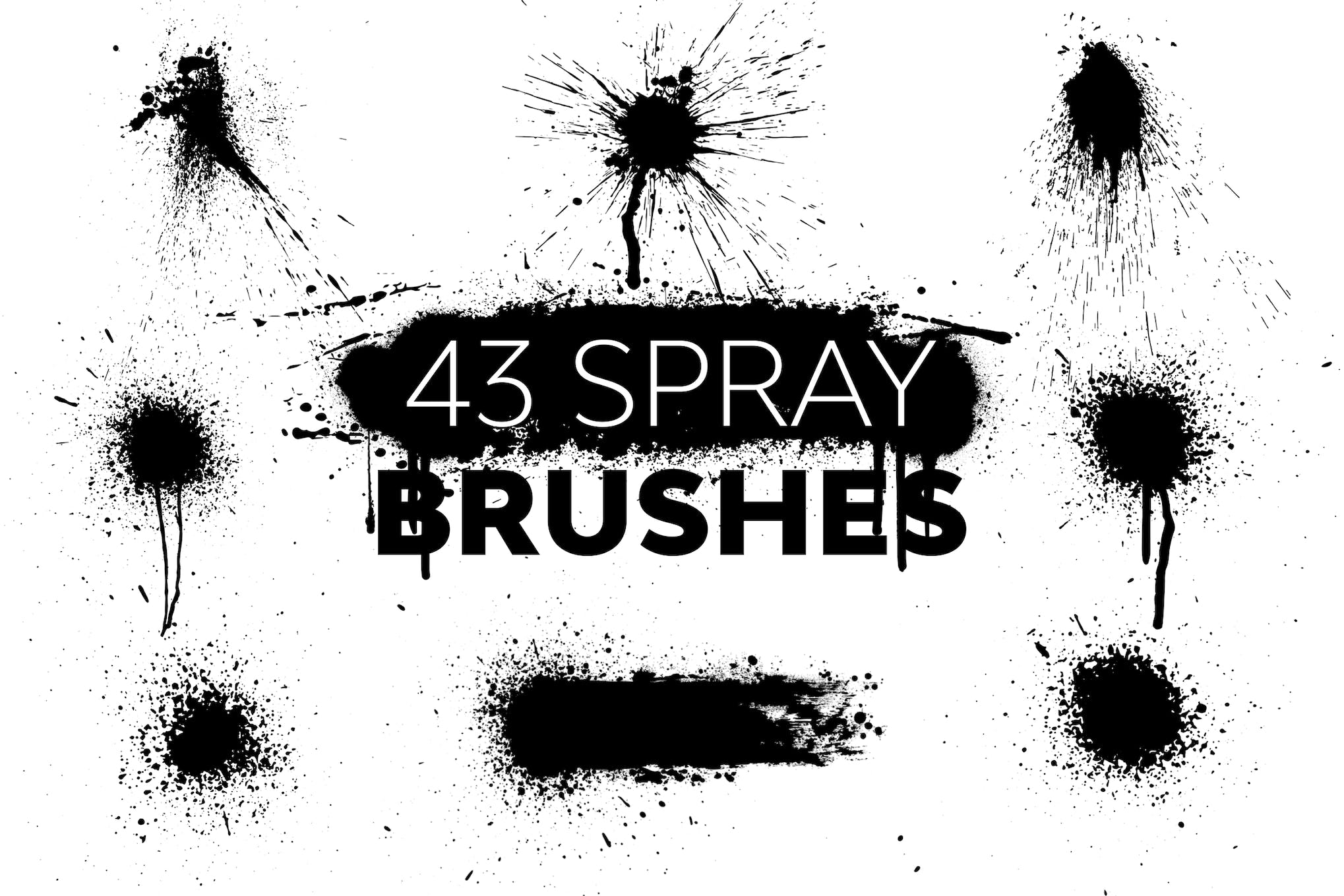 43 Spray Brushes for Photoshop