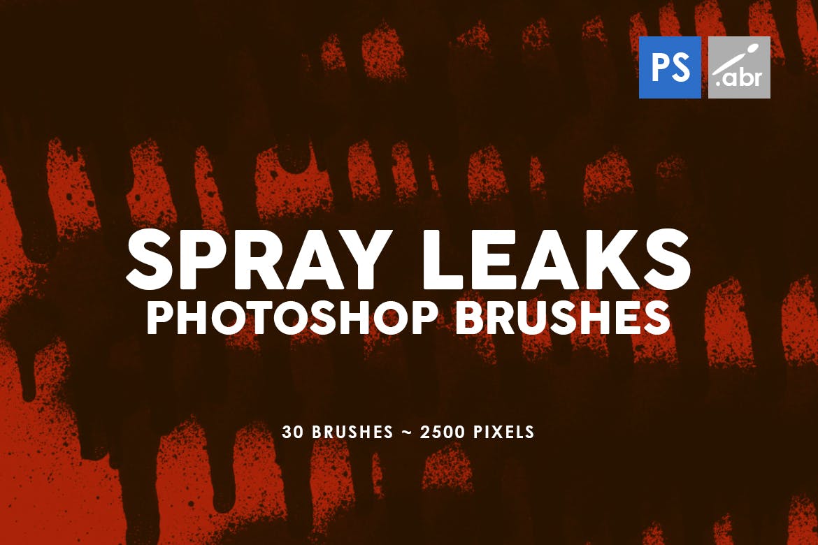 30 Spray Leaks Photoshop Stamp Brushes