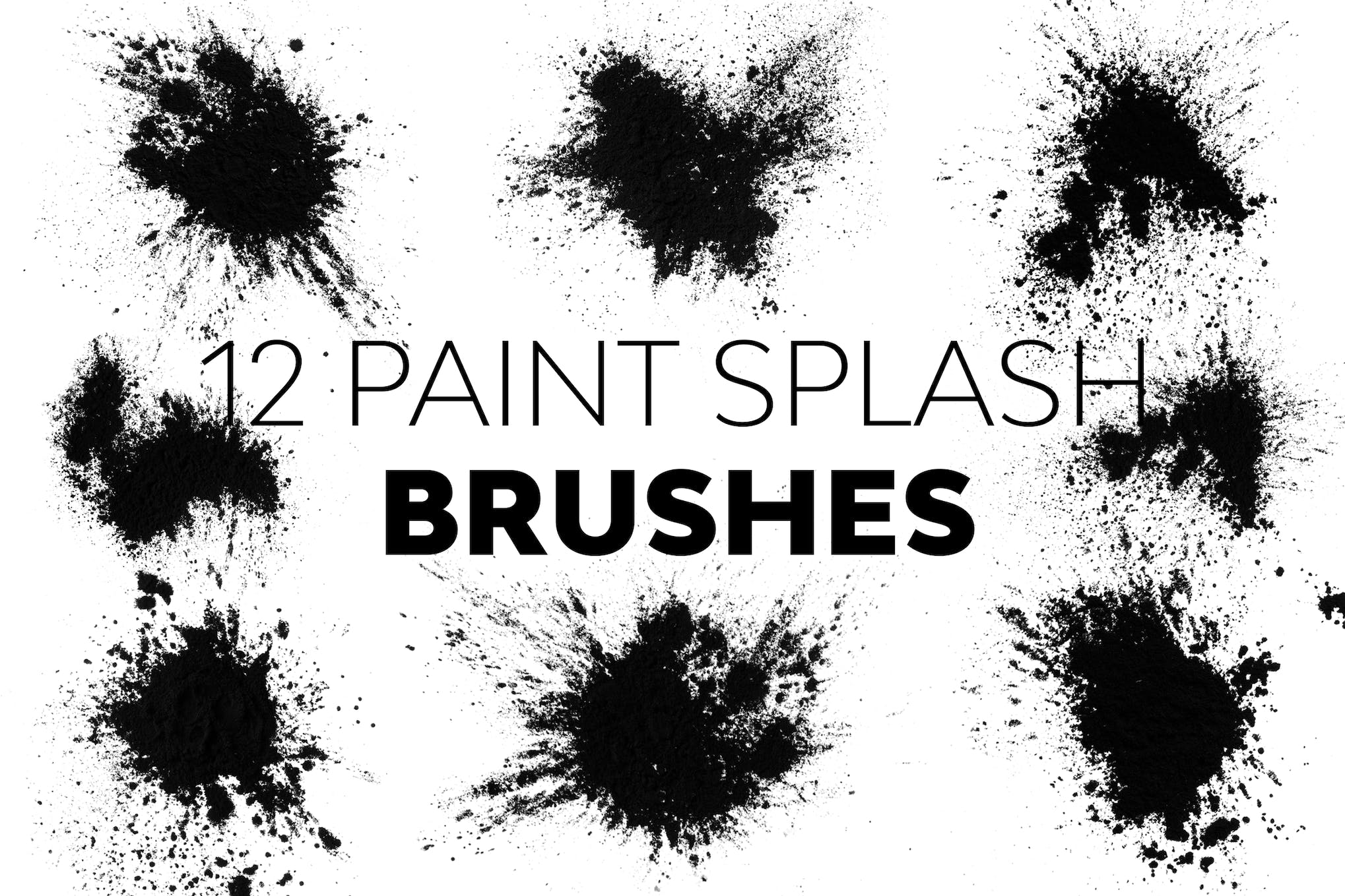 12 Paint Splash Brushes for Photoshop