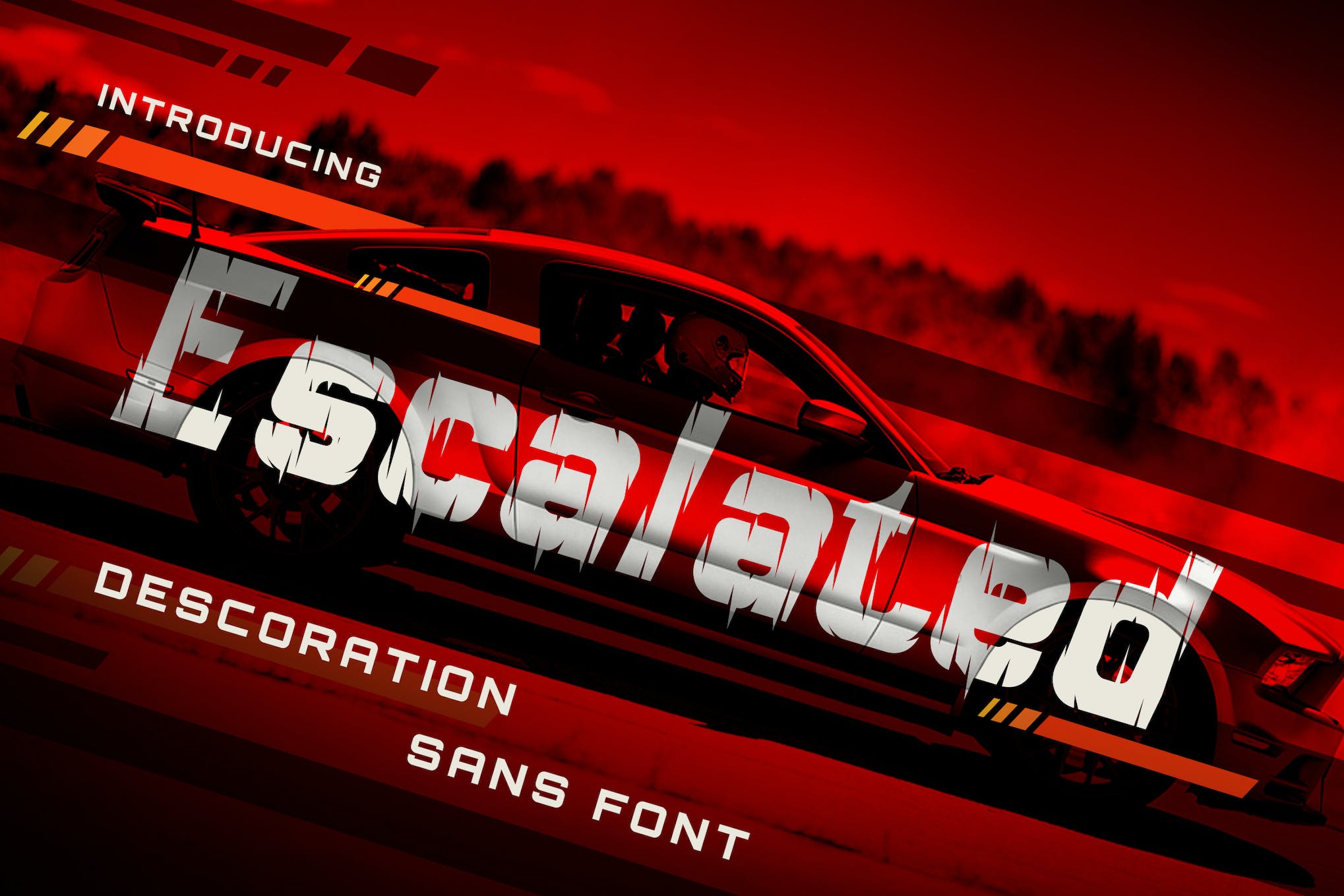 Escalated - Schnelle Motorsport-Rennschriftart