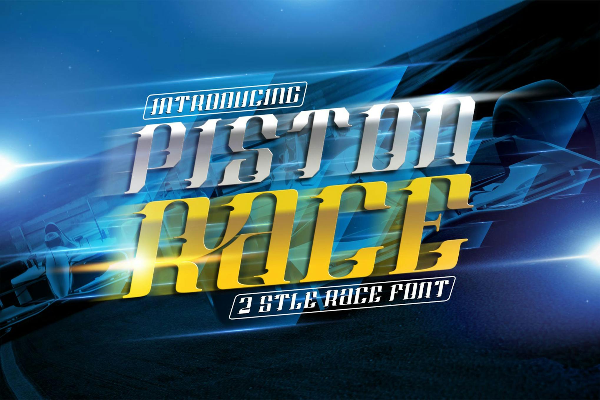 Piston Race - Stilvolle Rennschriftart