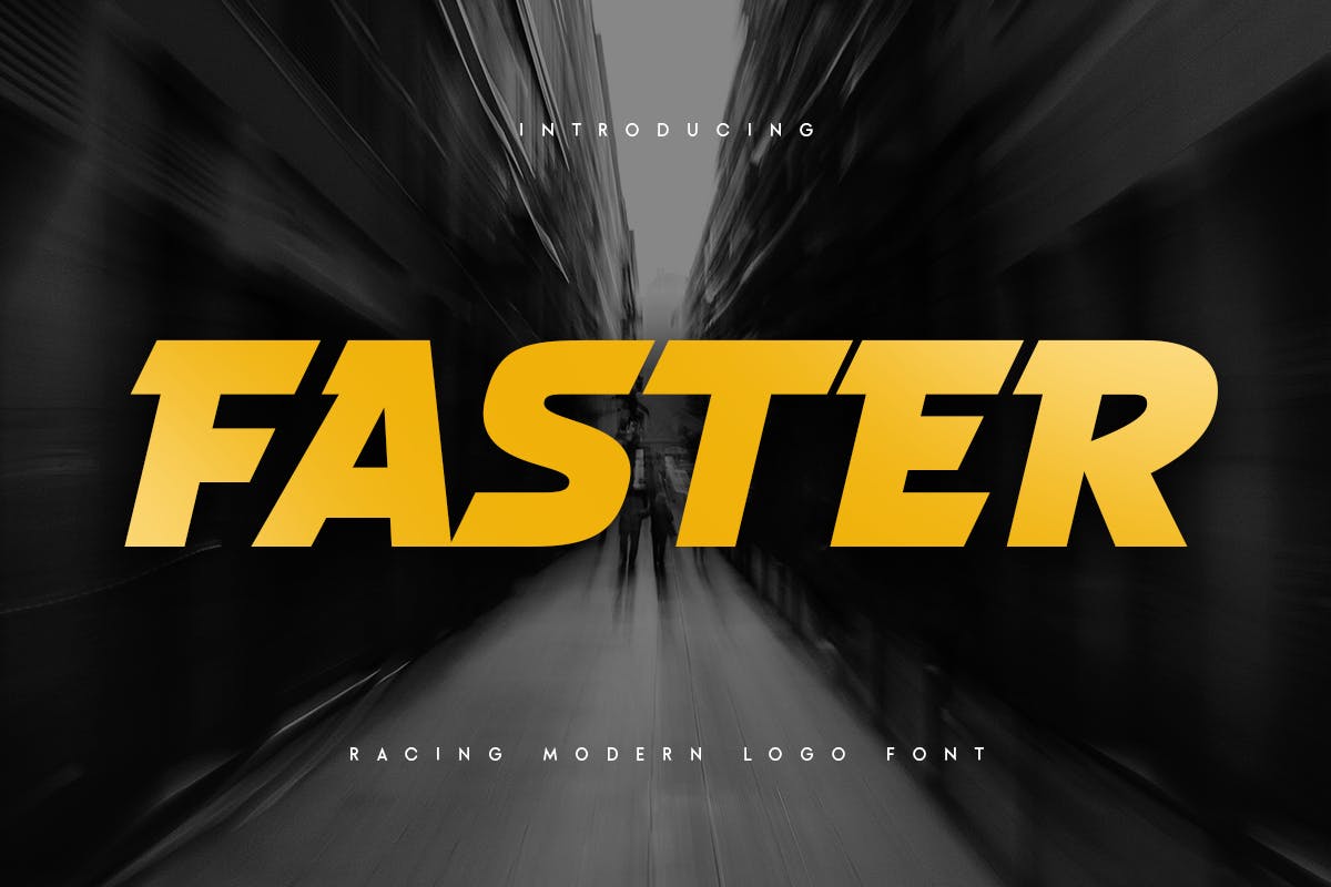 Faster - Moderne Renn-Logo-Schriftart