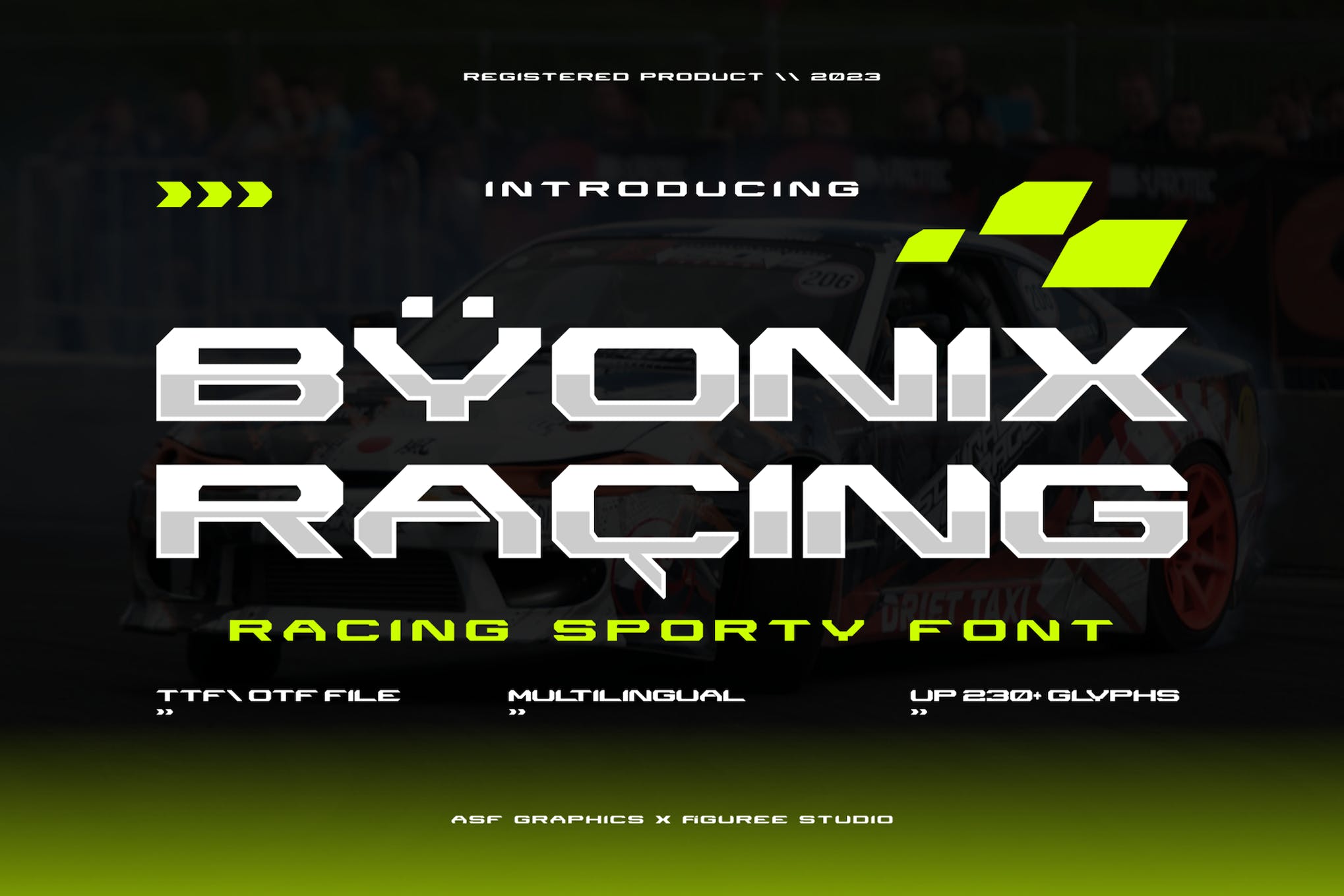 Byonix Racing - Sportliche Display-Schriftart