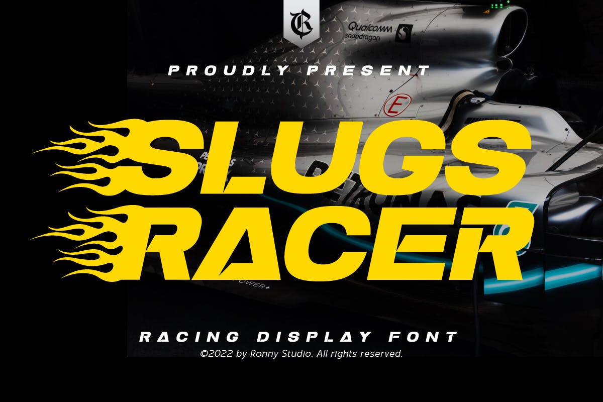 Slugs Racer - Renn-Display-Schriftart