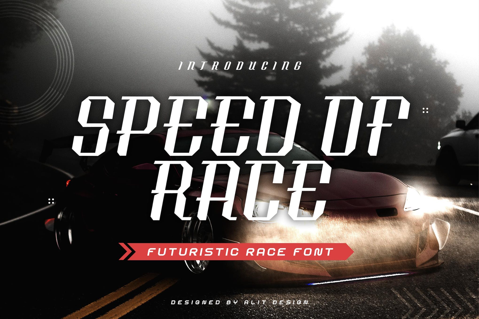 Speed of Race - Futuristische Rennschriftart