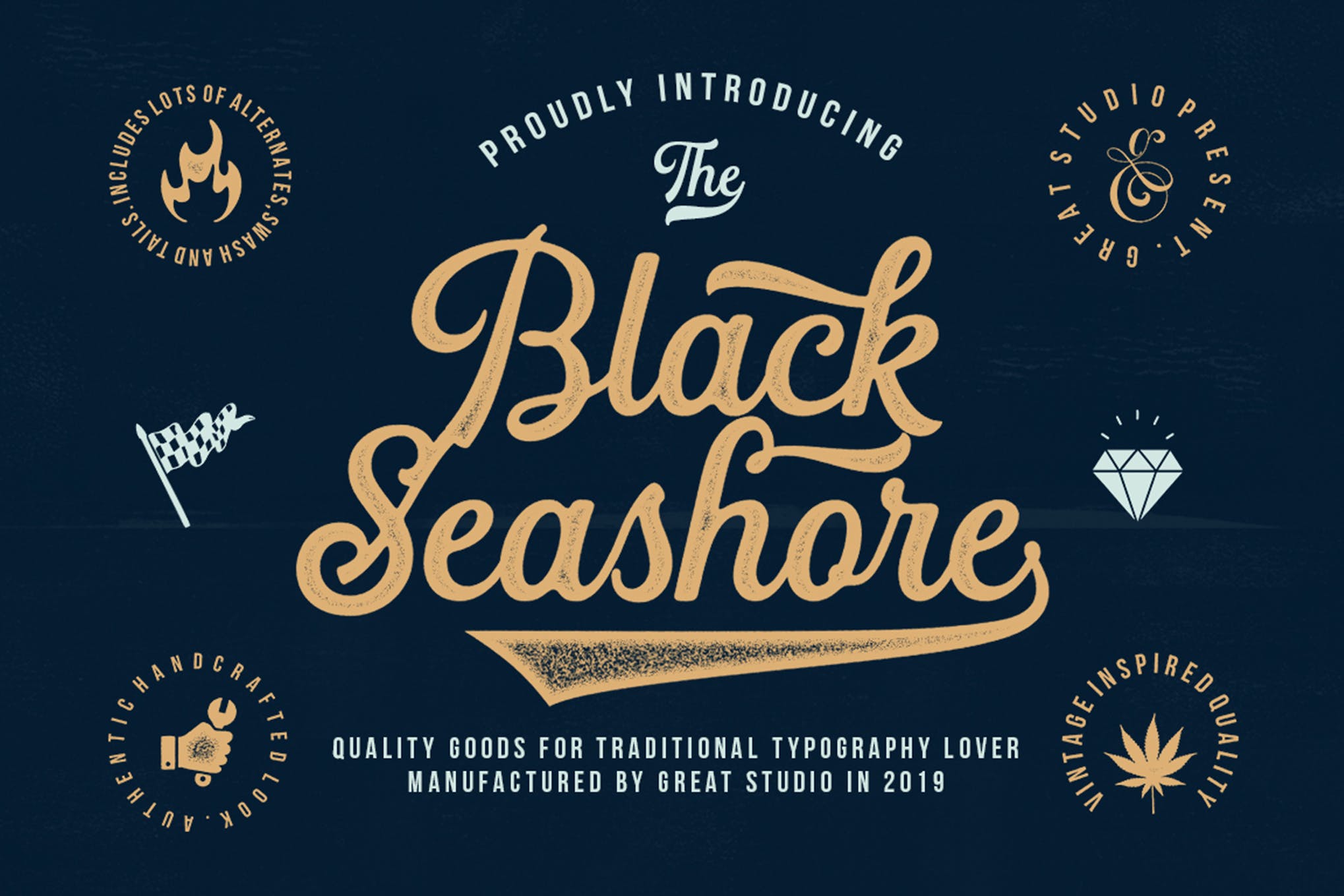 Black Seashore - Nautische Schriftart