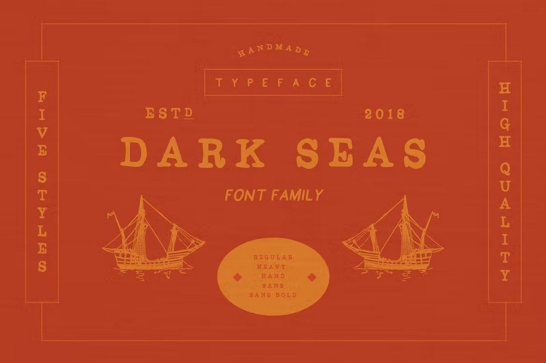 Dark Seas - 5 Nautische Schriftartenstile
