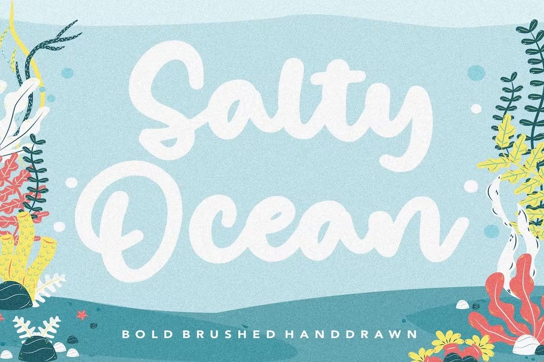 Salty Ocean - Niedliche nautische Pinselschriftart