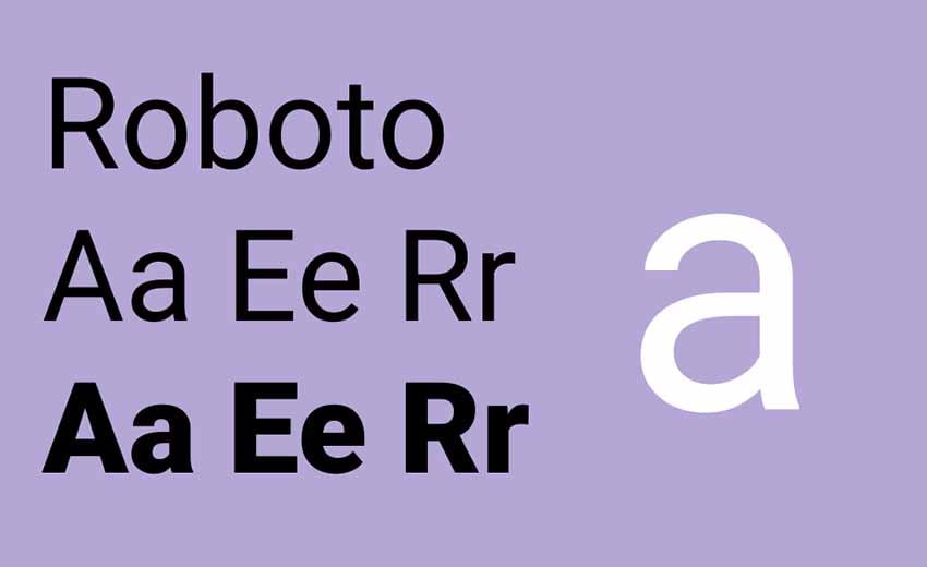 Beispiel der Schriftart Roboto via Wikimedia Commons