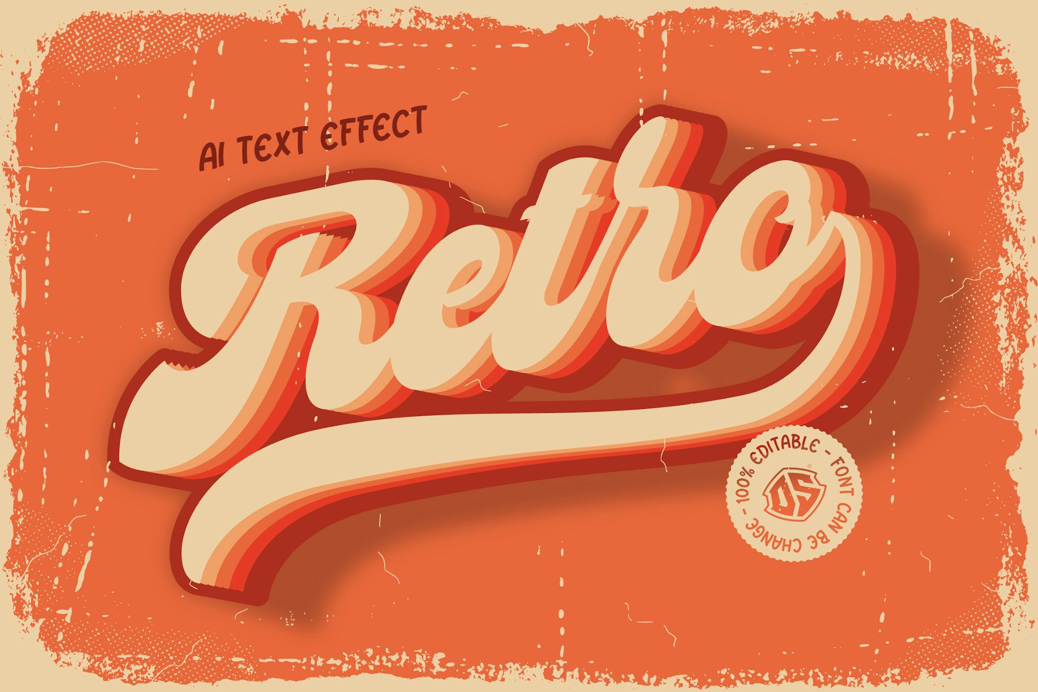 Retro - Illustrator 3D Text Effects