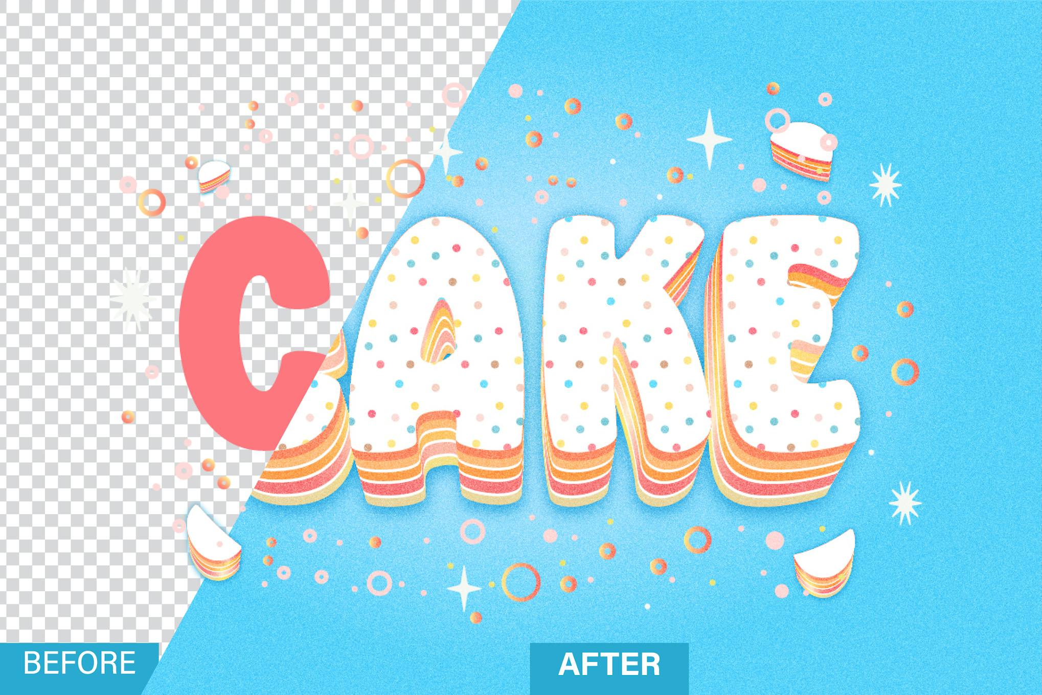 Cake Text Effect for Adobe Illustrator