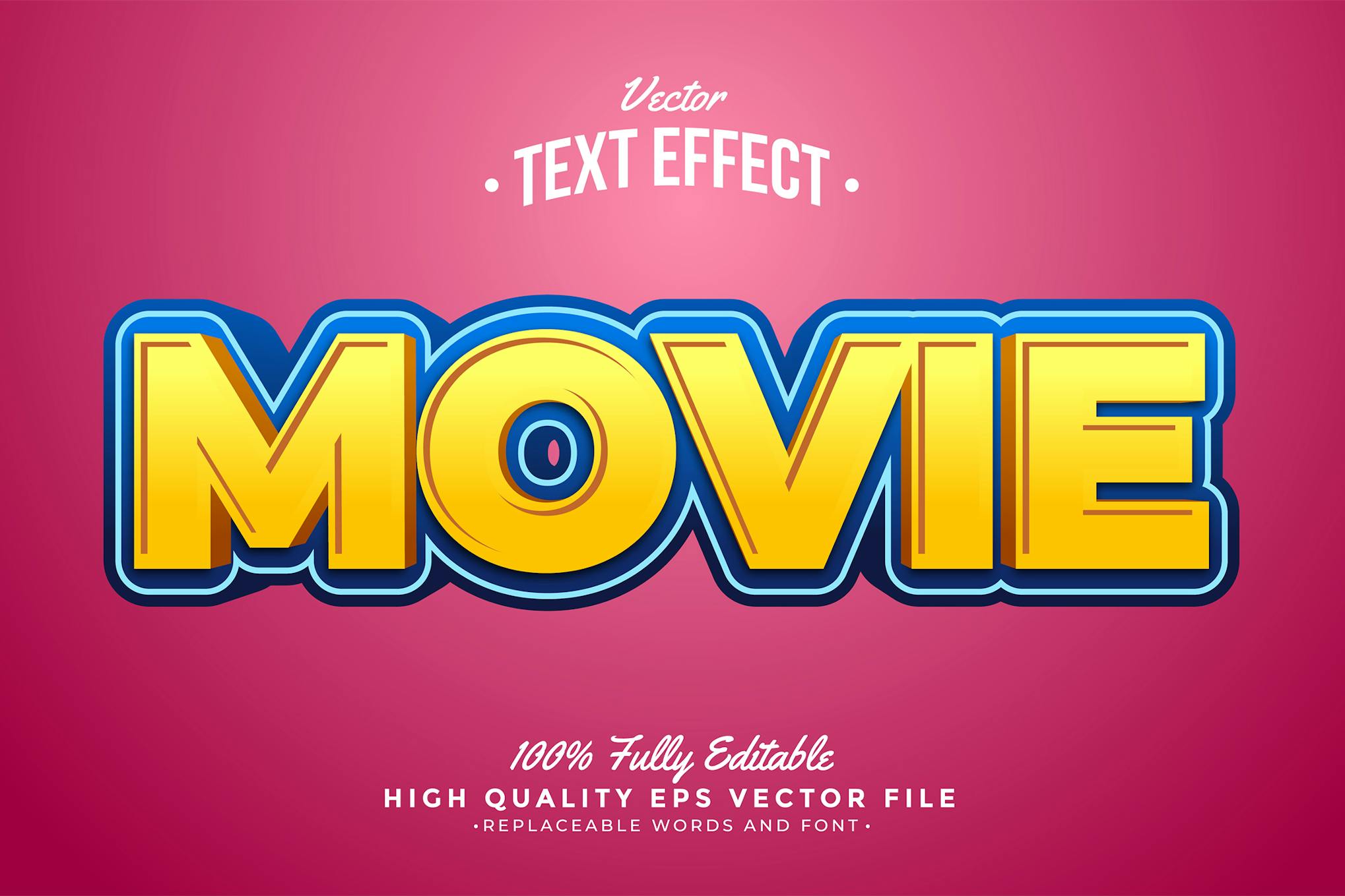 Movie Text Effect for Adobe Illustrator