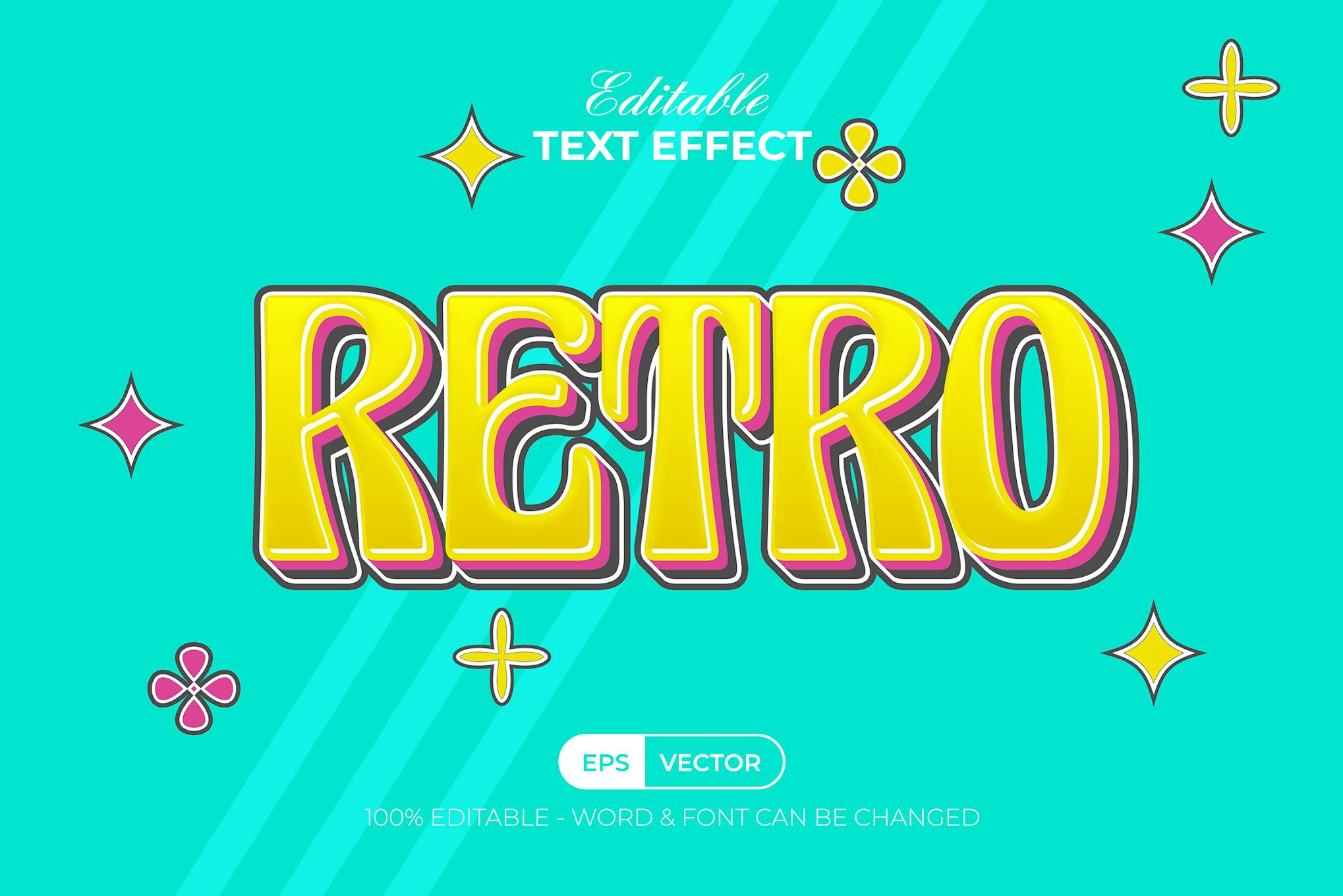 Groovy Retro Illustrator Text Effect