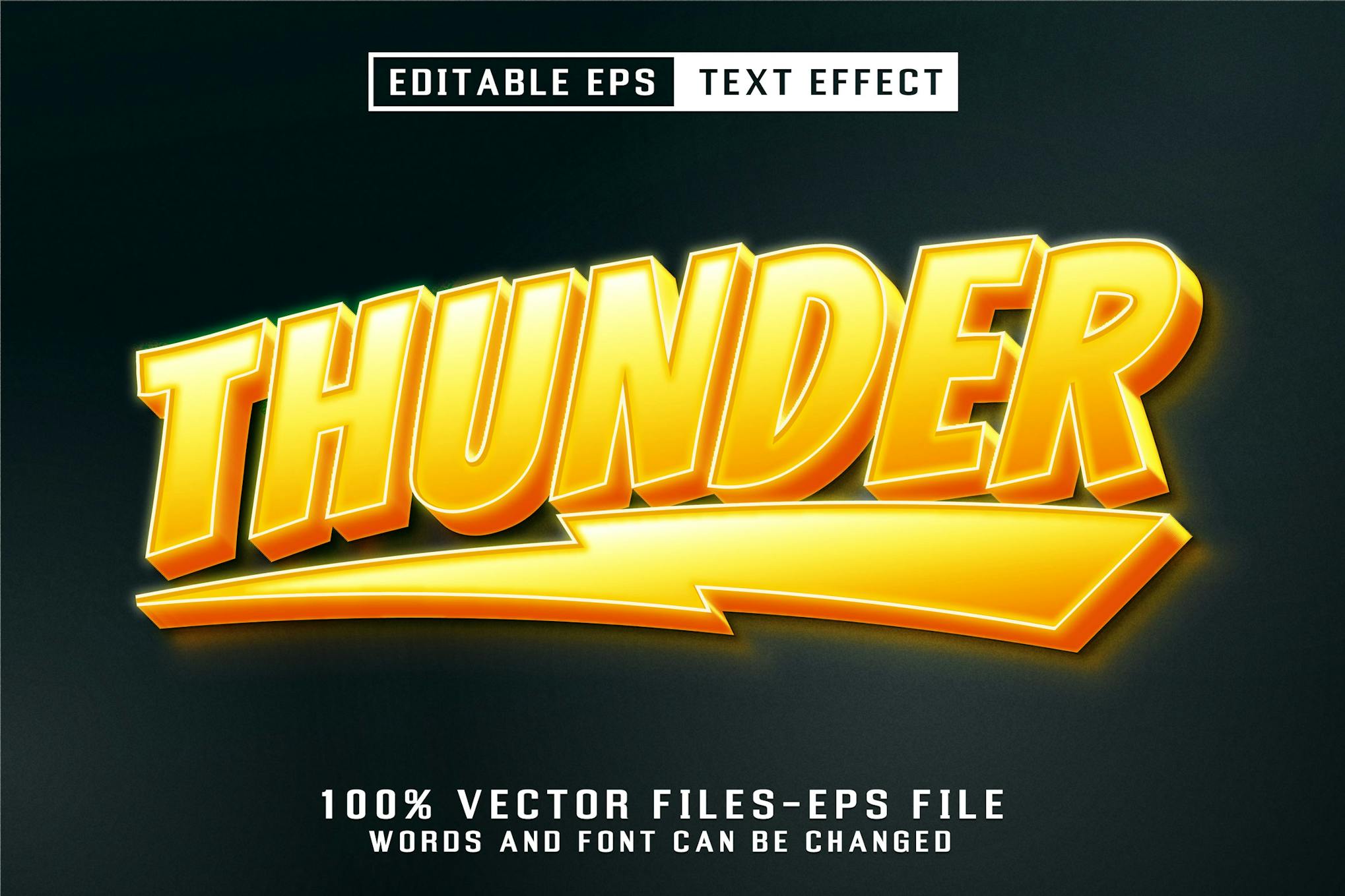 Thunder Illustrator Text Effect