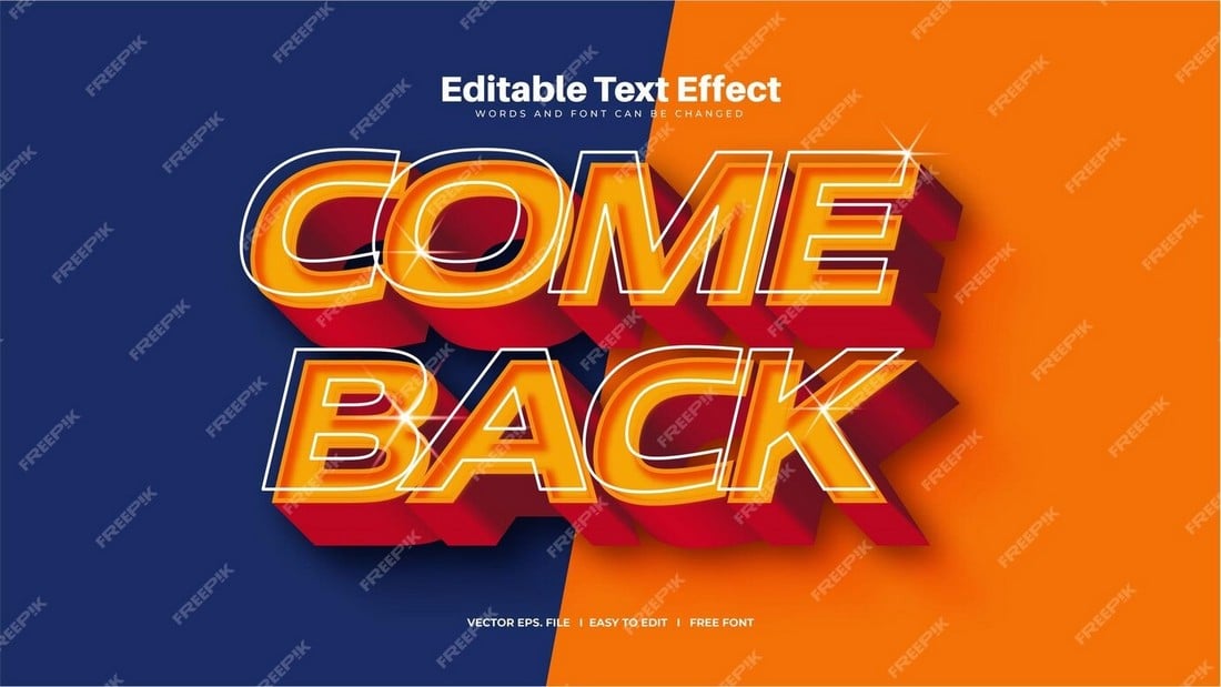 Creative Editable Free Illustrator Text Effect