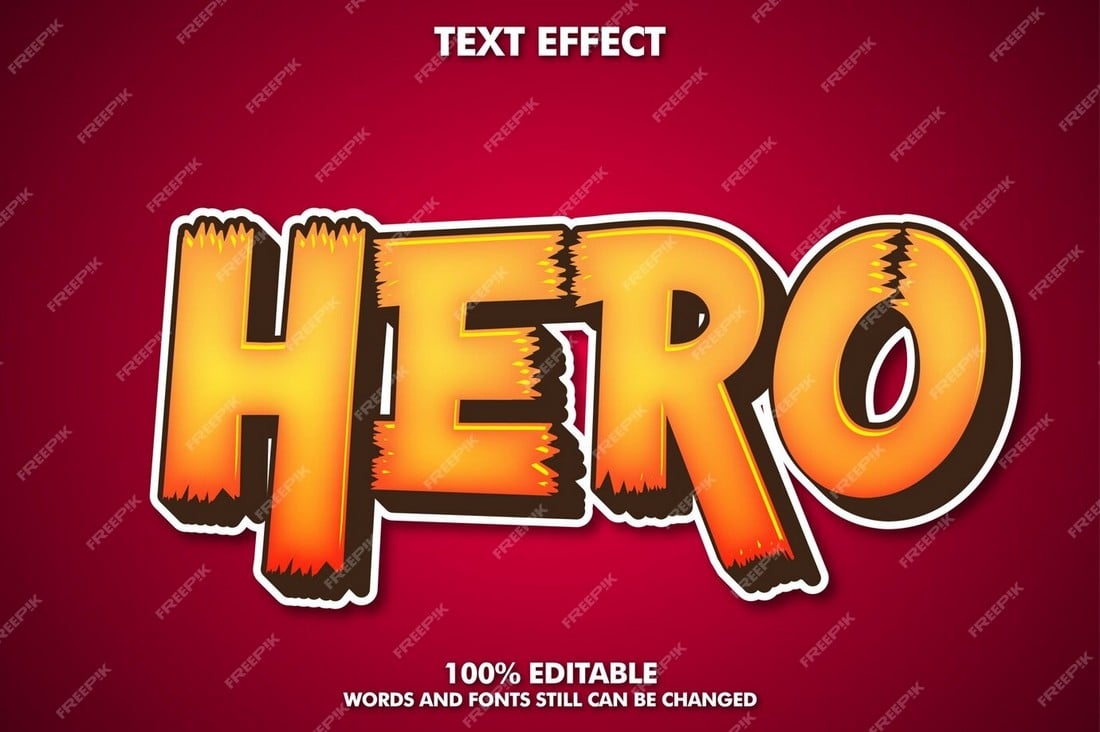 Hero - Free Illustrator Text Effect