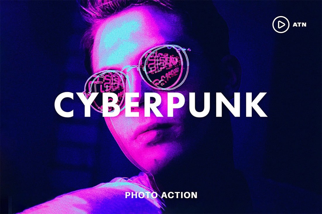 Kostenlose Cyberpunk-Effekt Photoshop-Aktion