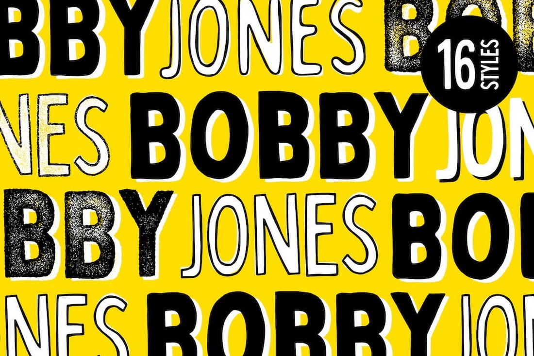 Bobby Jones - Kostenlose eigenwillige Schriftart