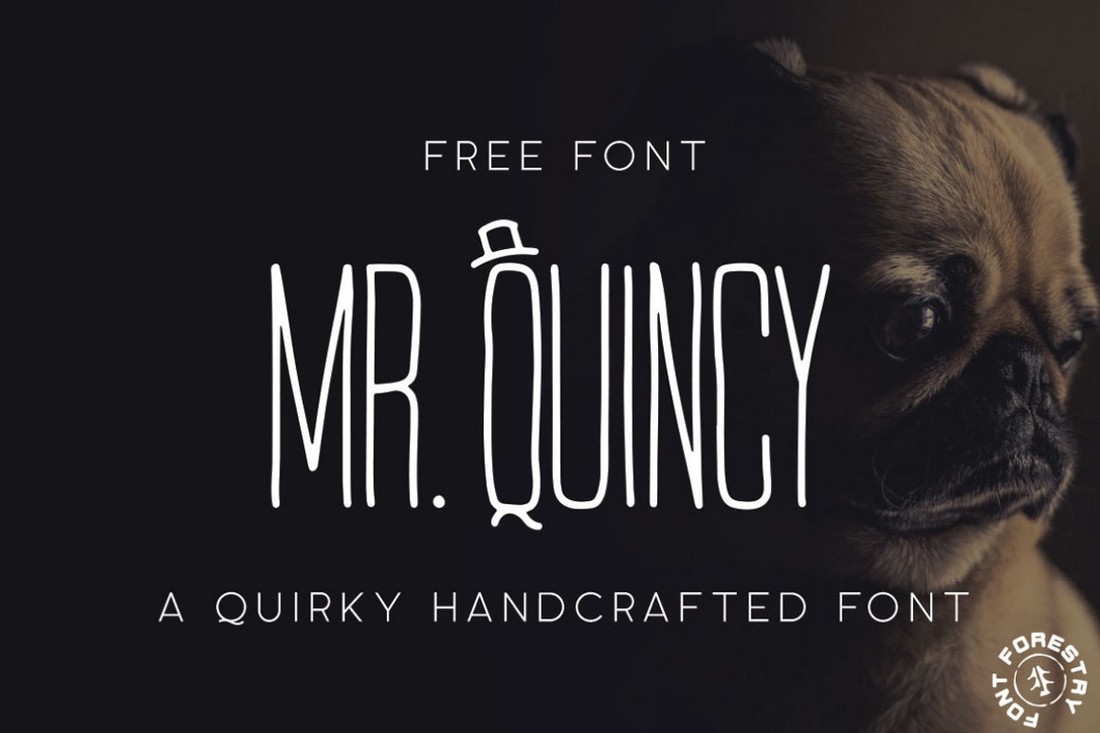 Mr. Quincy - Kostenlose eigenwillige handgefertigte Schriftart