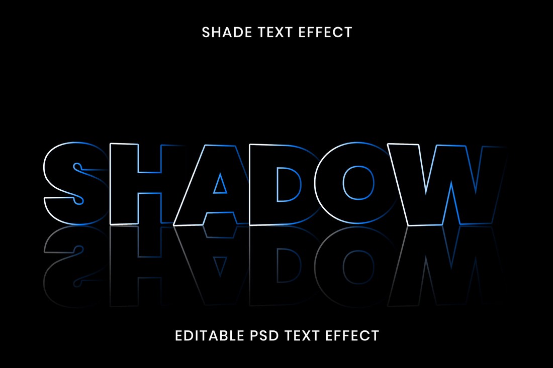 Kostenlose Schatten-Linien-Texteffekt-PSD