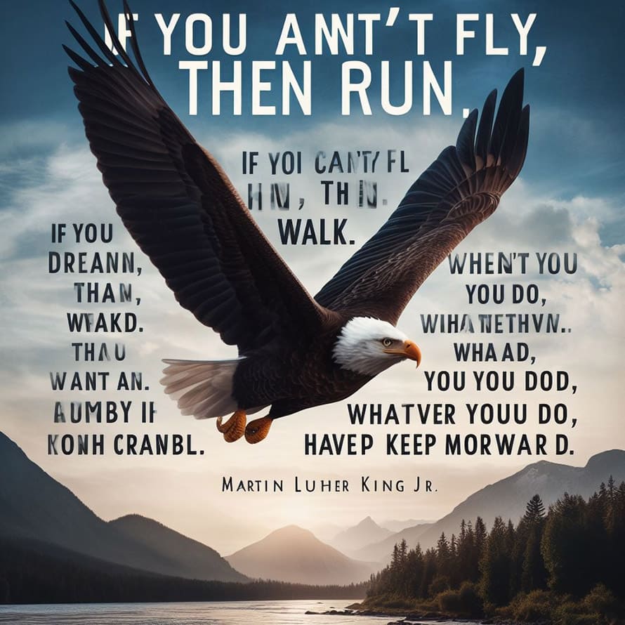Wenn du nicht fliegst, dann laufe Zitat von Martin Luher King Jr.