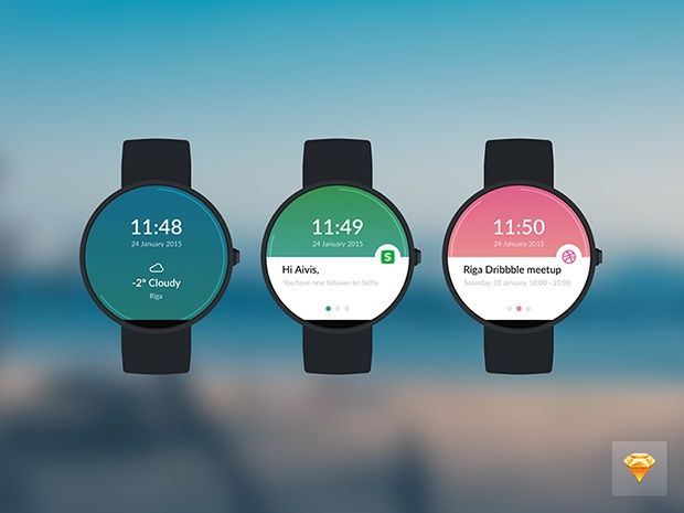 Moto 360 Smartwatch (Sketch 3 Freebie)