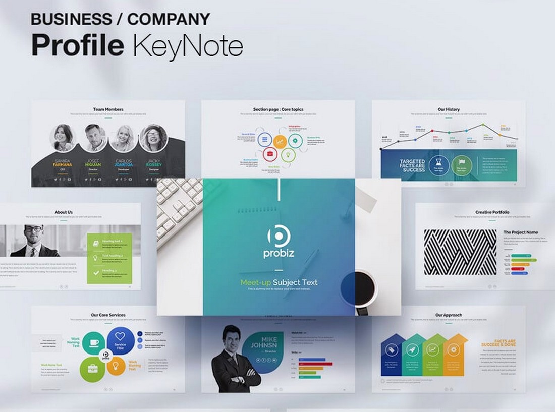 Kostenloses Business-Profil Keynote Template