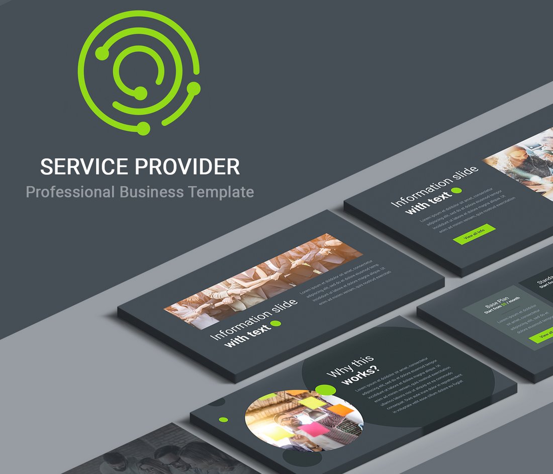 Services - Free Dark Keynote Template