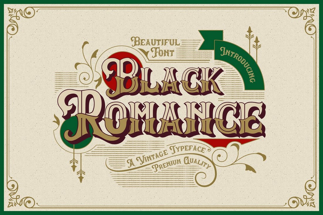 Black Romance - Vintage Blackletter Shadow Font