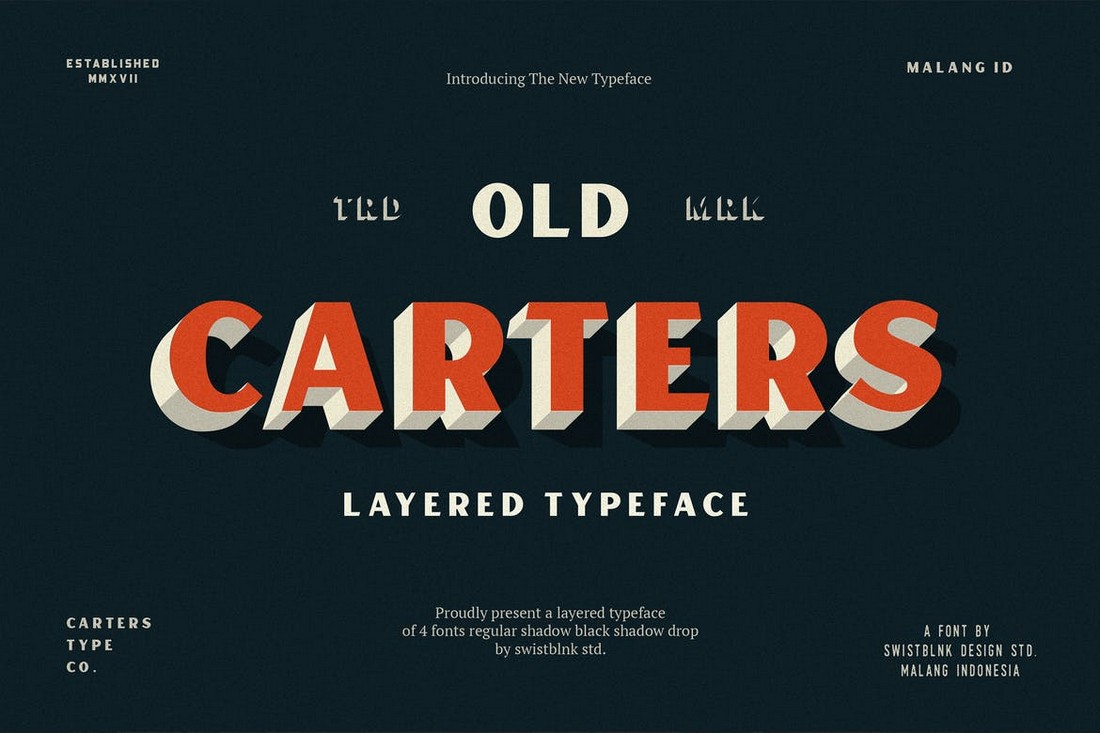 Carter Layered Shadow Font