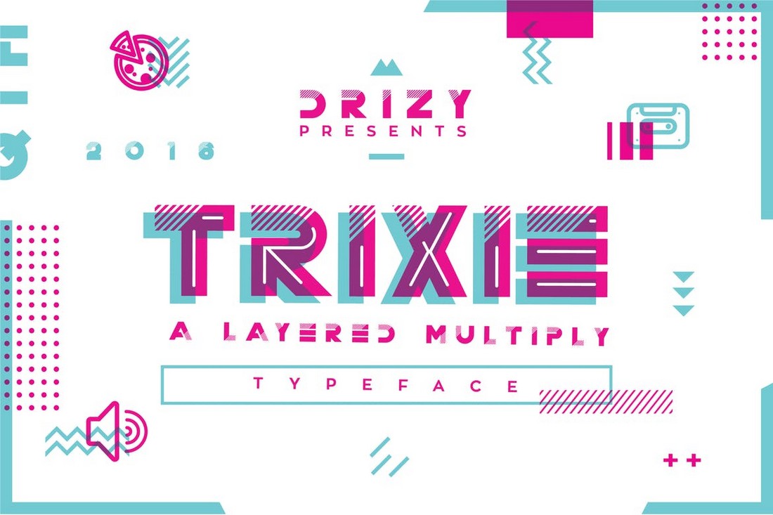 TRIXIE - Futuristic Shadow Font