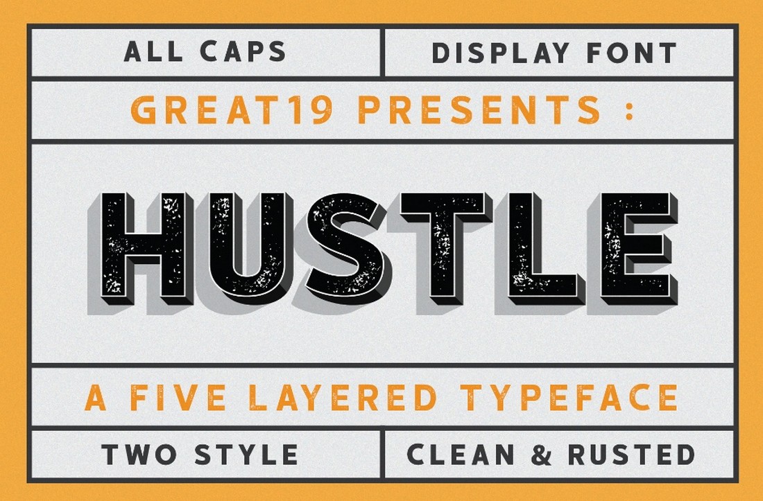 HUSTLE - Free Layered Shadow Font