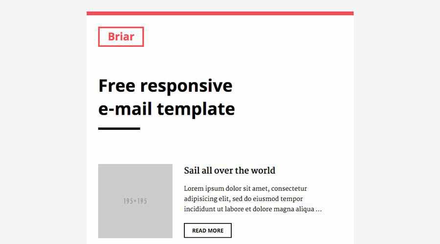 Briar kostenloses responsives Newsletter-Template E-Mail