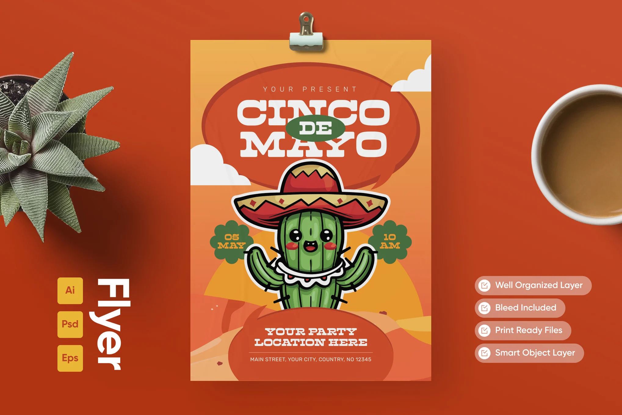 Cute Cinco de Mayo Flyer Template