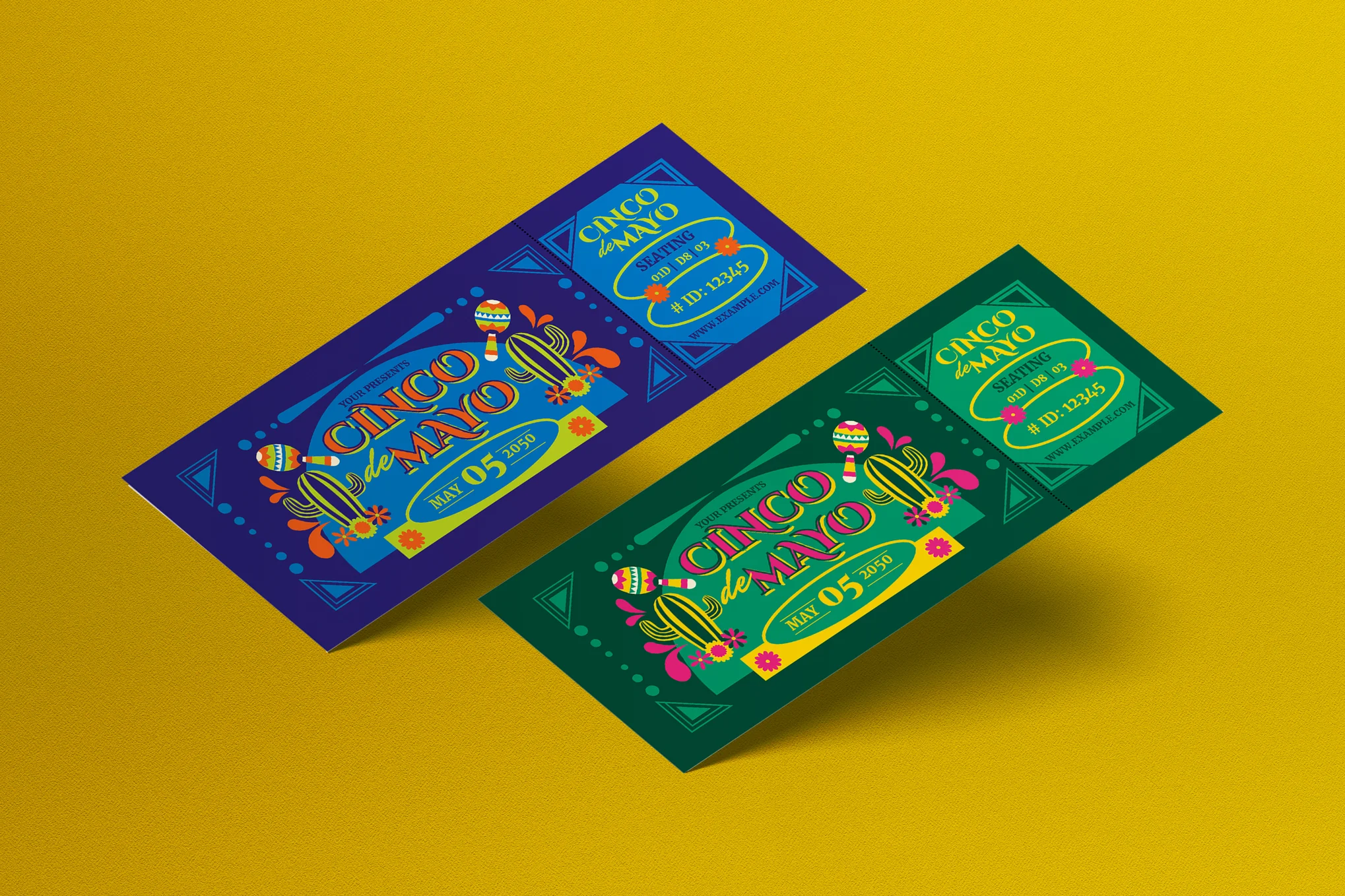 Colorful Cinco De Mayo Ticket Template