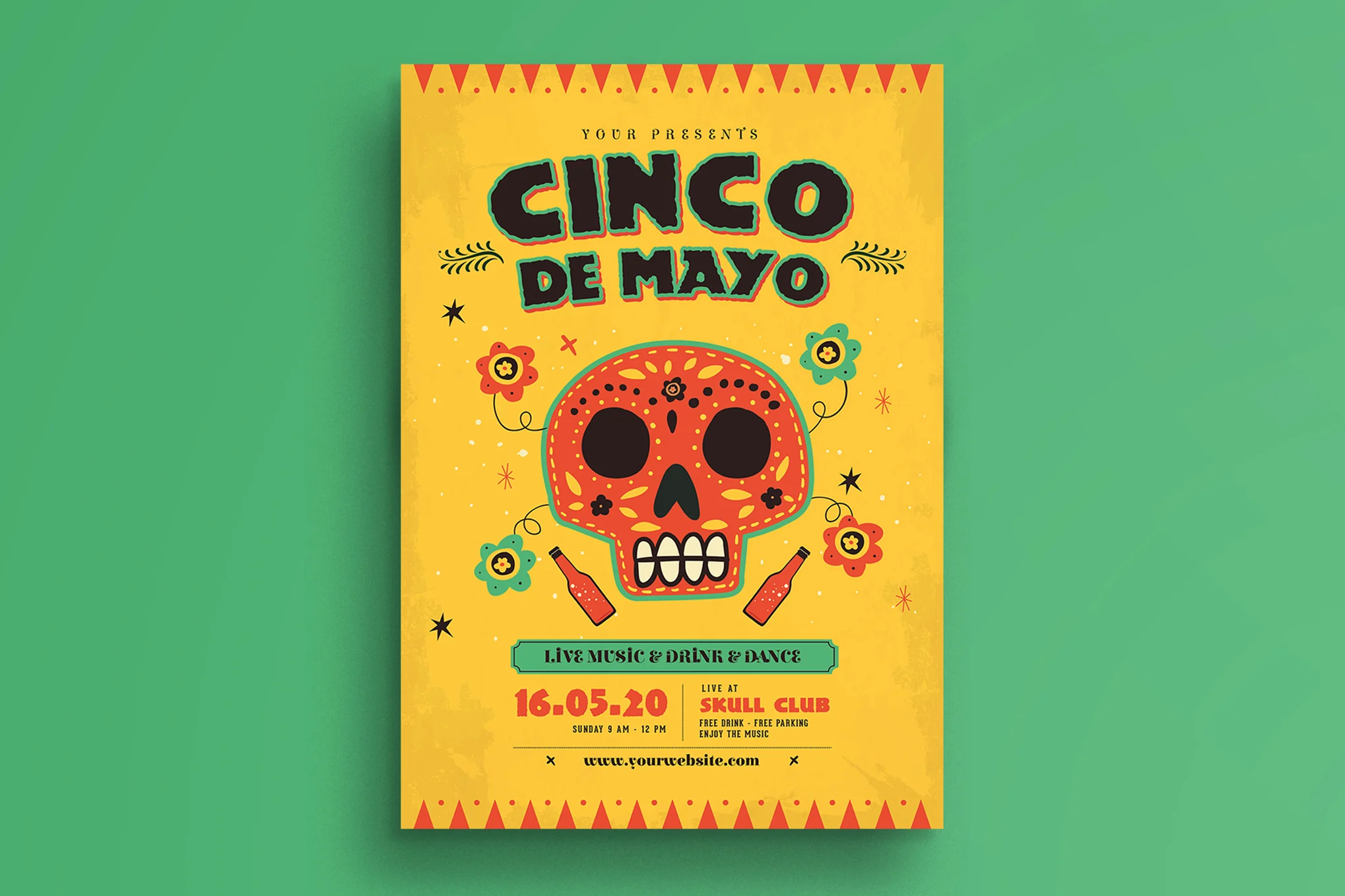 Playful Cinco De Mayo Invitation Flyer Template