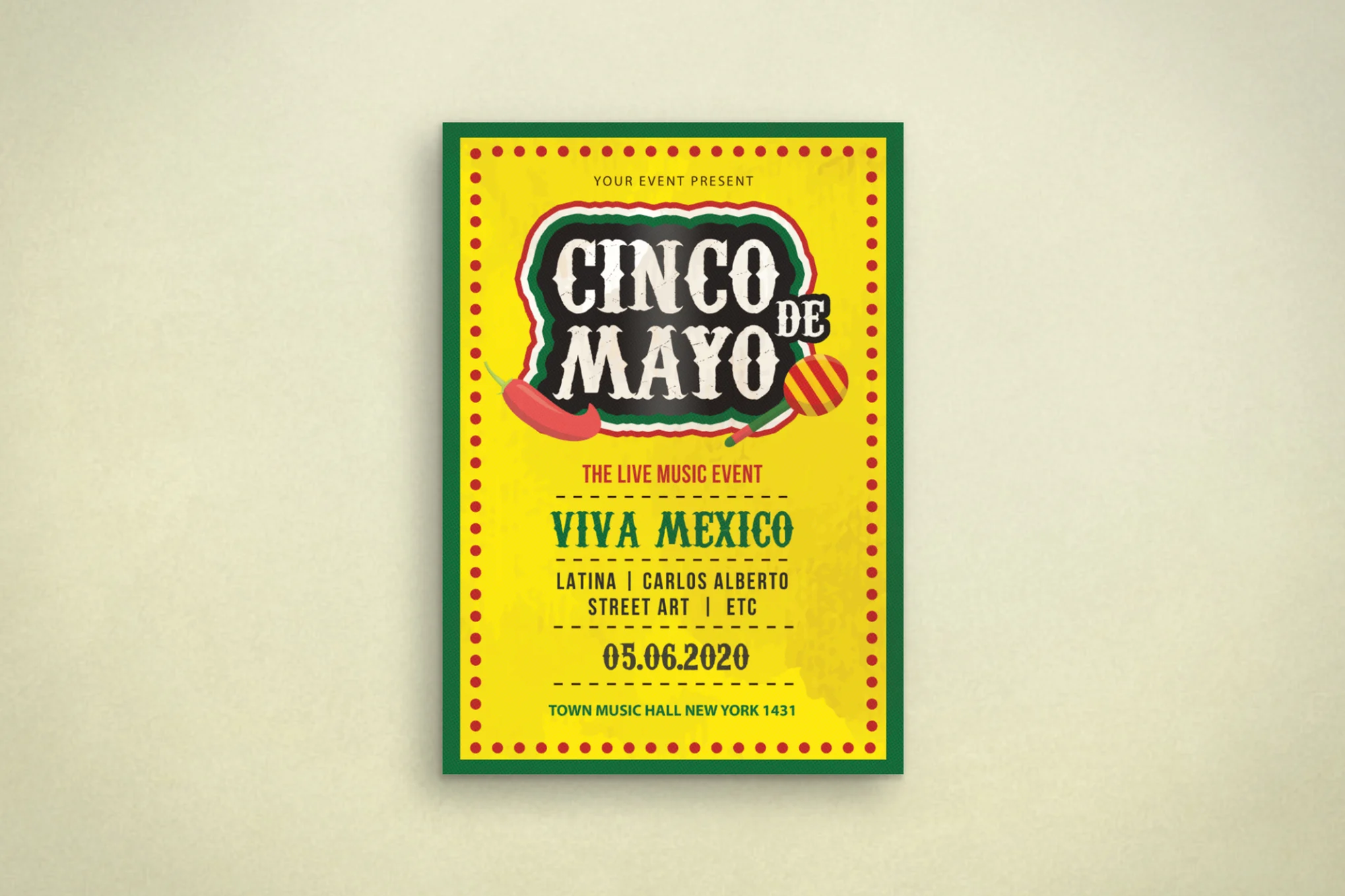 Simple Cinco De Mayo Invitation Template