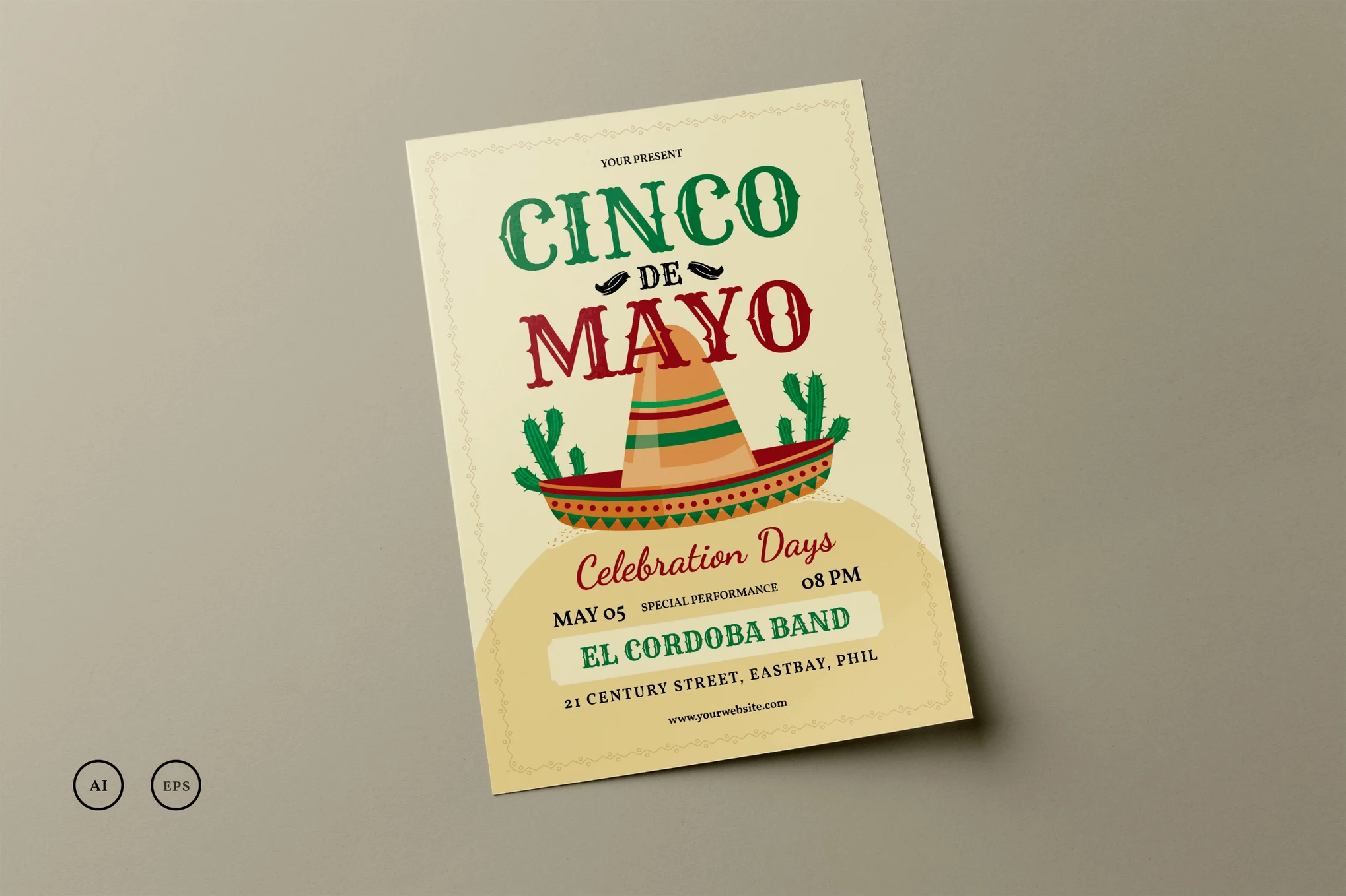 Cinco De Mayo Invitation Flyer Template