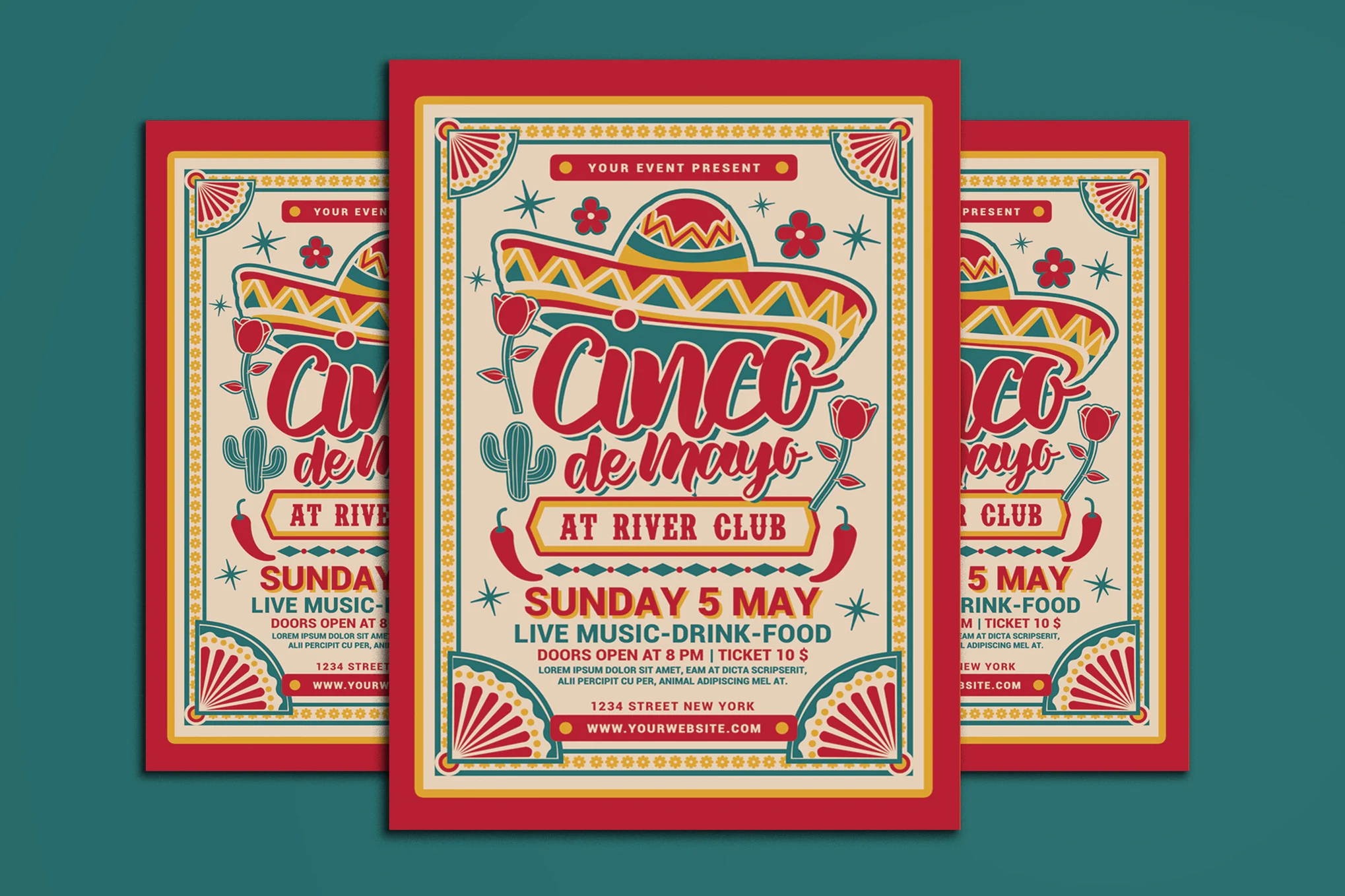 Red Cinco De Mayo Invitation Template