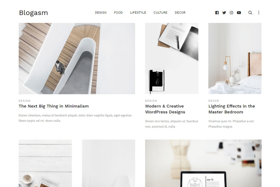 Blogasm Minimal kostenloses WordPress-Theme wp responsives Magazin News Blog