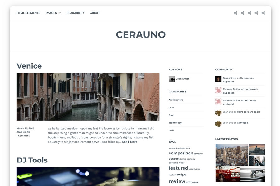 Cerauno Sauberes kostenloses WordPress-Theme wp responsives Magazin-News-Blog