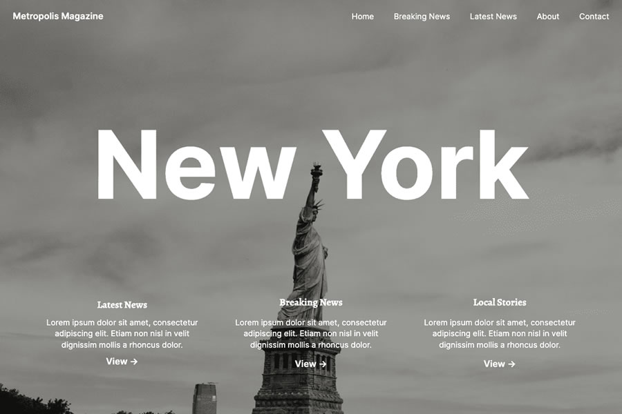 Metropolis kostenloses WordPress-Theme wp responsives Magazin News Blog